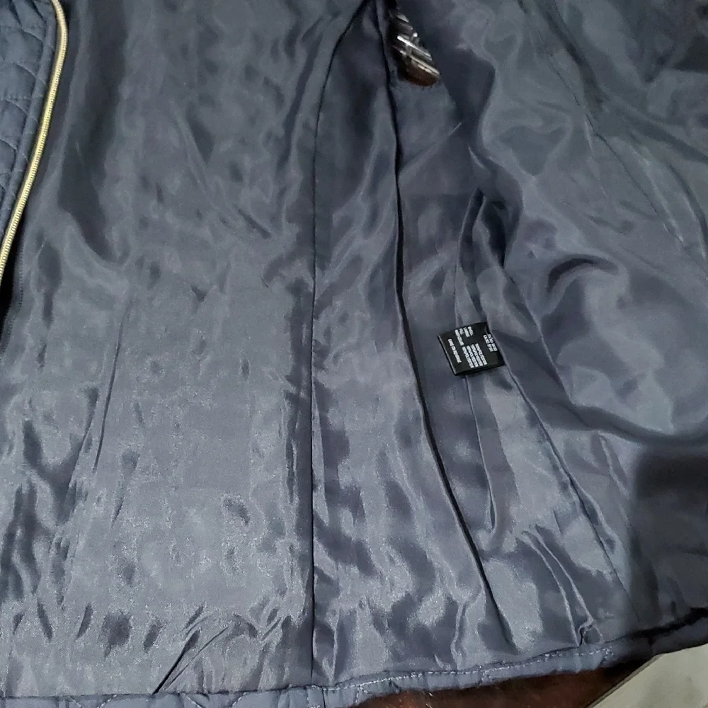 Black Rivet Blue Quilted Vest Lightweight Sleeveless